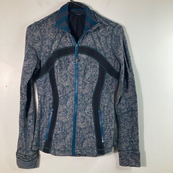 Lululemon Define Jacket Zip Green Blue Black 8 Brushed Vented - Picture 1 of 9
